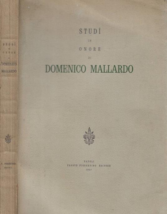 Studi in onore di Domenico Mallardo - copertina