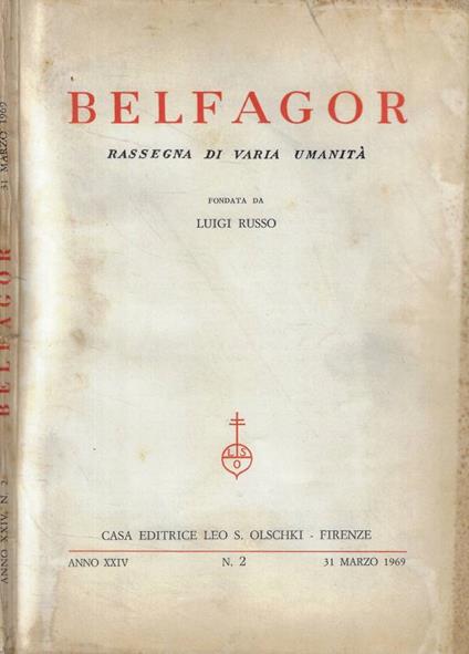 Belfagor n. 2 Anno 1969 - copertina