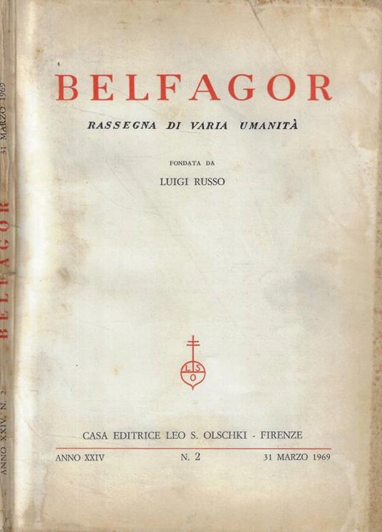 Belfagor n. 2 Anno 1969 - copertina