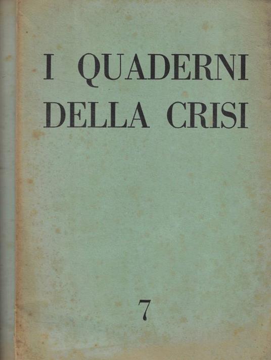 I quaderni della crisi n. 7-8 Anno 1960 - copertina