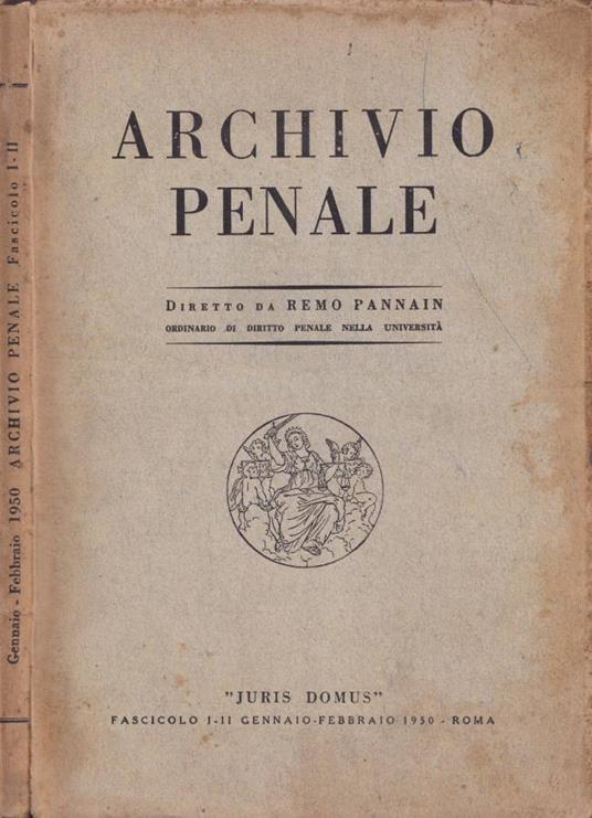 Archivio penale, vol. VI, parte I, fascicolo I-II, gennaio-febbraio 1950 - copertina