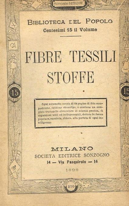 Fibre tessili, stoffe - copertina