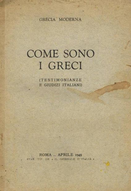 Come sono i greci - copertina