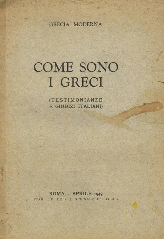Come sono i greci - copertina