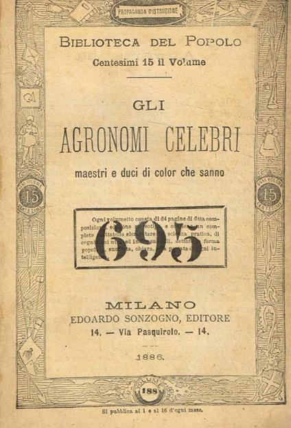 Gli agronomi celebri. Maestri e duci di color che sanno - copertina
