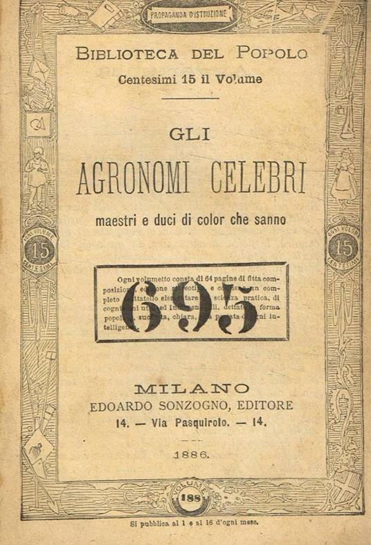Gli agronomi celebri. Maestri e duci di color che sanno - copertina