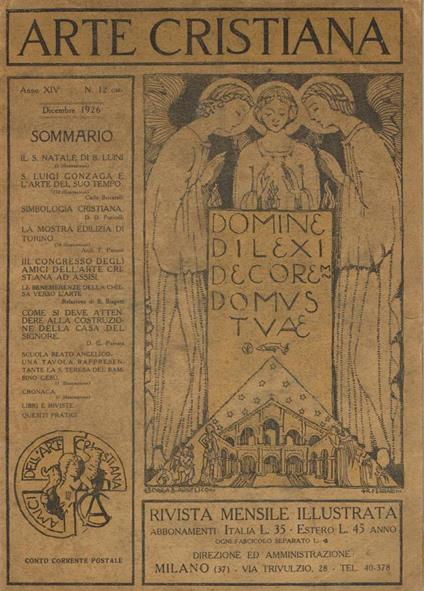 Arte cristiana anno XIV, n.12, dicembre 1926 - copertina