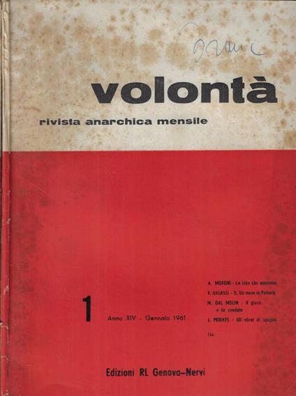Volontà n. 1-7 Anno 1961 - copertina