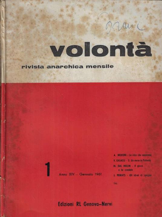 Volontà n. 1-7 Anno 1961 - copertina