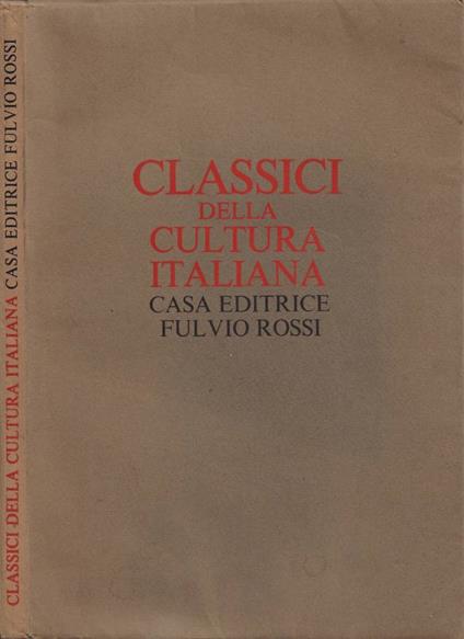 Classici della Cultura Italiana - copertina