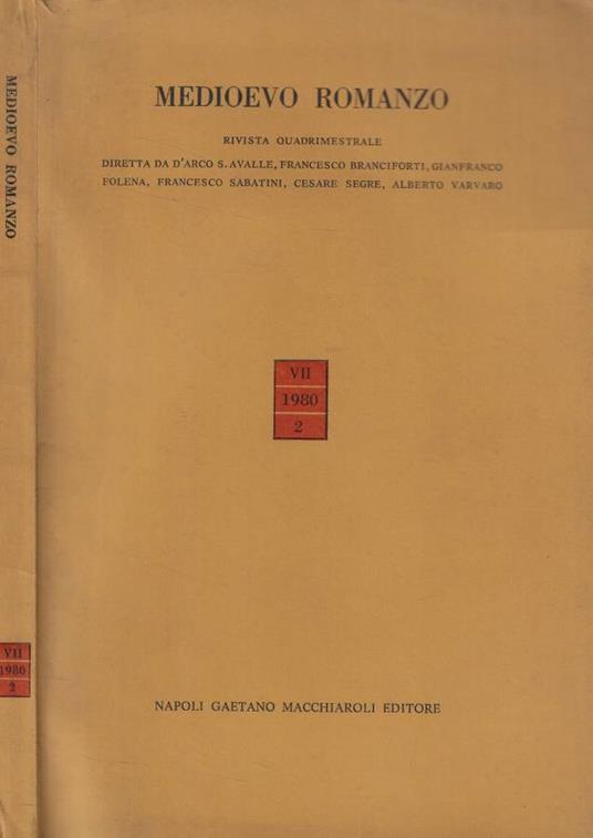 Medioevo Romanzo n. 2 Anno 1980 - copertina