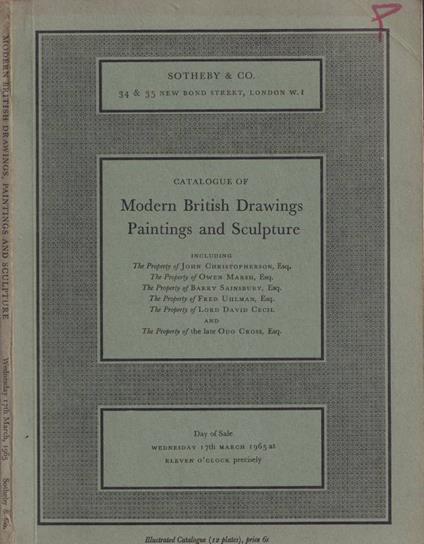 Catalogue of modern British drawings paintings and sculpture - copertina