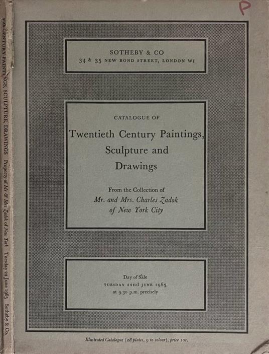 Catalogue of Twentieth Century Paintings, Sculpture and Drawings - copertina