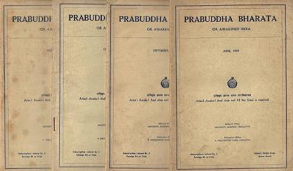 Prabuddha Bharata or Awakened India - Vol. XLIV - 1939 - N. 6 (June), N. 9 (September), N. 10 (October), N. 11 (November) - copertina