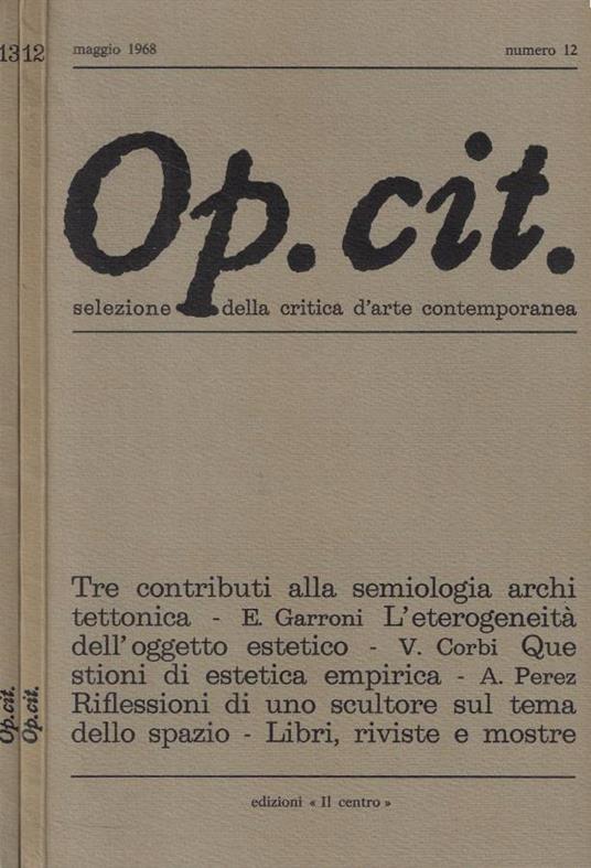 Op. Cit. n. 12-13 Anno 1968 - copertina