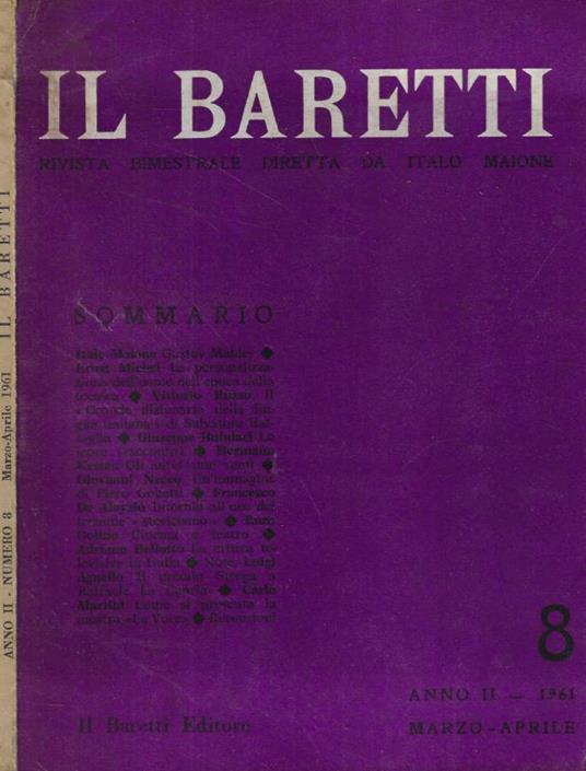 Il Baretti n. 8 Anno 1961 - copertina