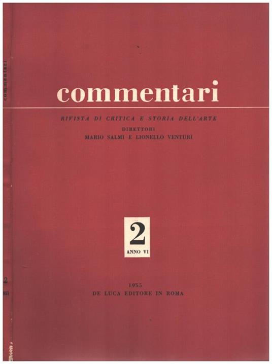 Commentari vol n.2 - Anno VI - copertina