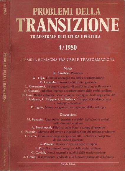 Problemi della Transizione. Trimestrale di Cultura e Politica - N. 4/1980 (L'Emilia-Romagna fra crisi e trasformazione) - copertina