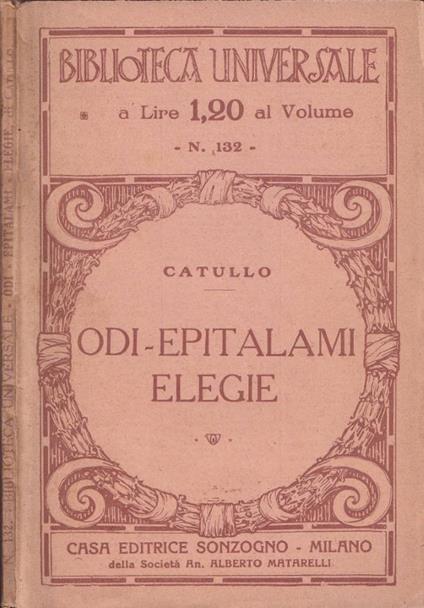 Odi-epitalami-elegie - G. Valerio Catullo - copertina