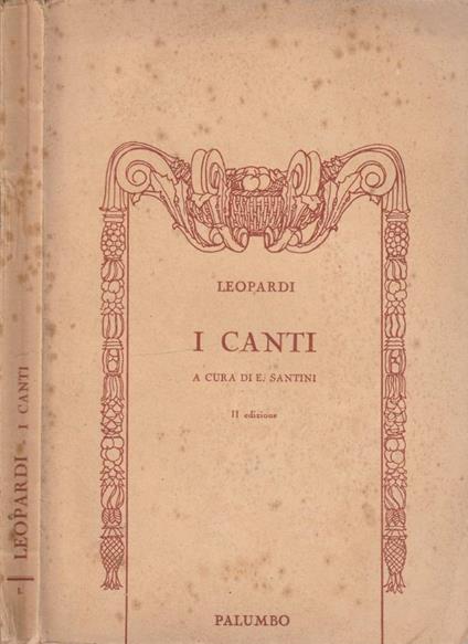 I canti - Giacomo Leopardi - copertina