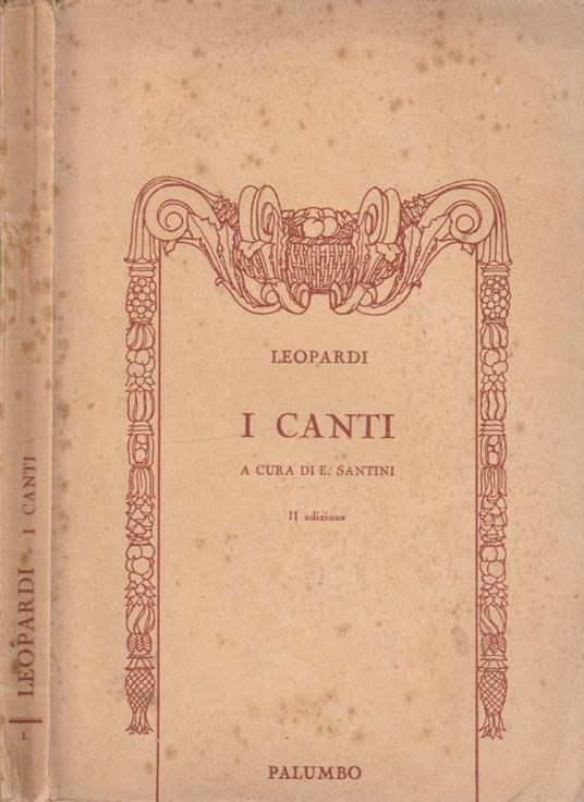 I canti - Giacomo Leopardi - copertina