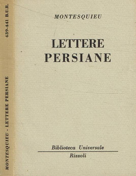 Lettere persiane - Charles L. de Montesquieu - copertina