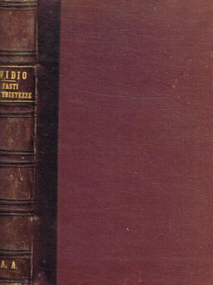 I fasti e le tristezze - P. Nasone Ovidio - copertina