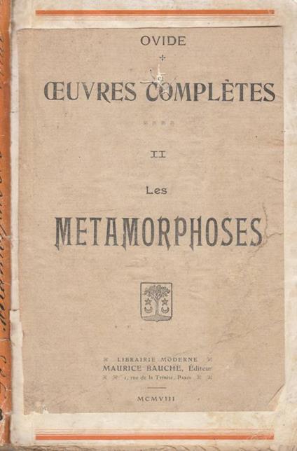 Les metamorphoses - P. Nasone Ovidio - copertina