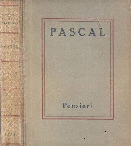 Pensieri - Blaise Pascal - copertina
