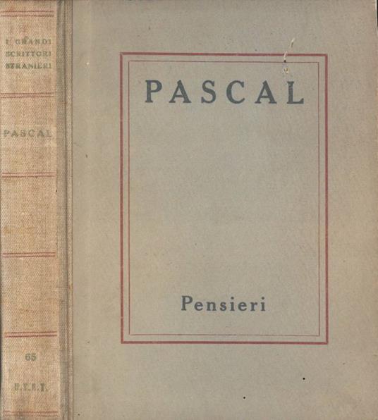 Pensieri - Blaise Pascal - copertina