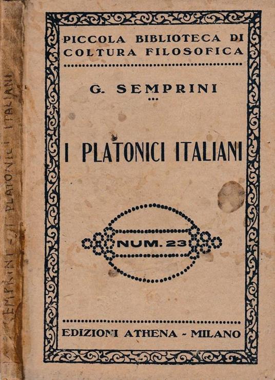I Platonici italiani - Gianluca Semprini - copertina