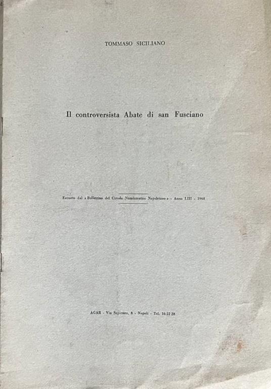 Il controversista Abate di san Fusciano - Angelo Siciliano - copertina