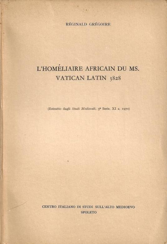 L' Homéliaire Africain du Ms. Vatican Latin 3828 - copertina