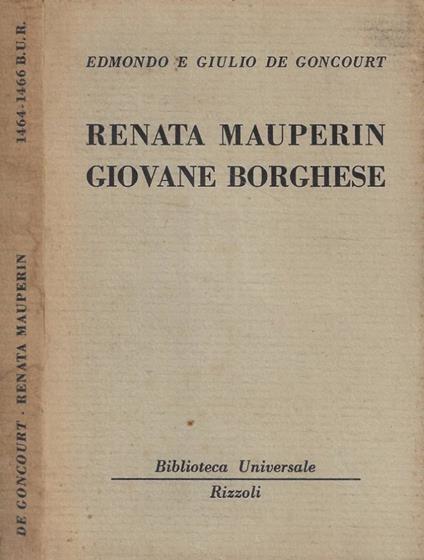 Renata Mauperin giovane borghese - copertina