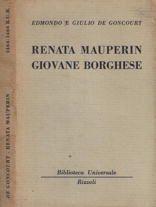 Renata Mauperin giovane borghese - copertina