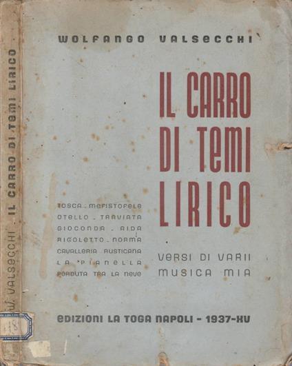 Il carro di temi lirico - copertina