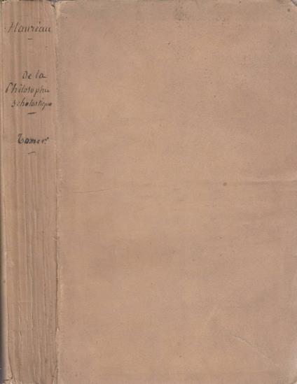 De la philosophie scolastique tomo I - copertina