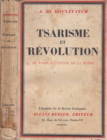 Tsarisme et revolution - copertina