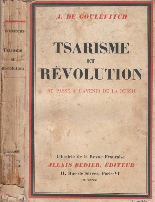 Tsarisme et revolution - copertina