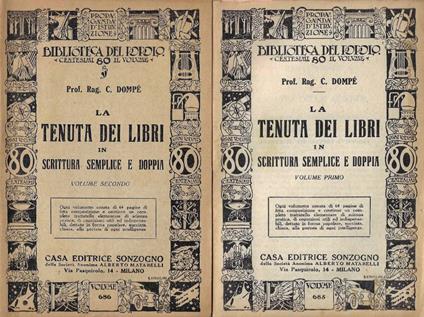 La tenuta dei libri in scrittura semplice e doppia. Vol. I, Vol. II - copertina