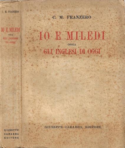 Io e Miledi ossia Gli inglesi di oggi - copertina