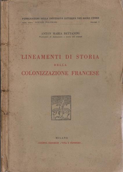 Lineamenti di storia della colonizzazione francese - copertina