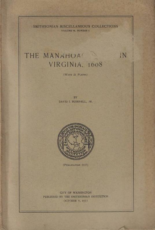 The manahoac tribes in Virginia, 1608 - copertina