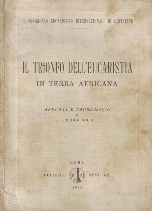 Il trionfo dell'eucarestia in terra africana - copertina