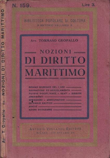 Nozioni di diritto marittimo - copertina
