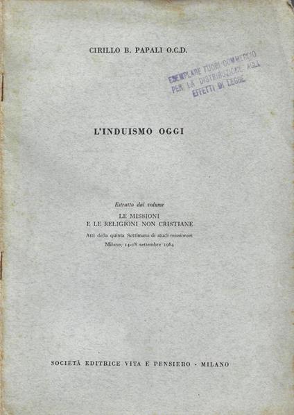 L' Induismo oggi - copertina