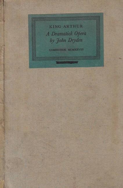 King Arthur or the british worthy - copertina