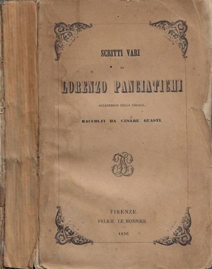 Scritti vari raccolti da Cesare Guasti - copertina