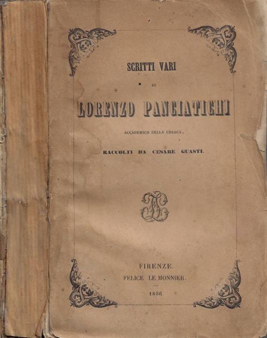 Scritti vari raccolti da Cesare Guasti - copertina