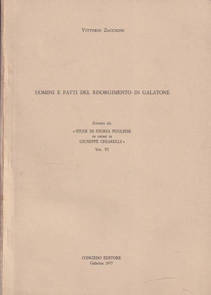 Uomini e fatti del Risorgimento in Galatone - copertina